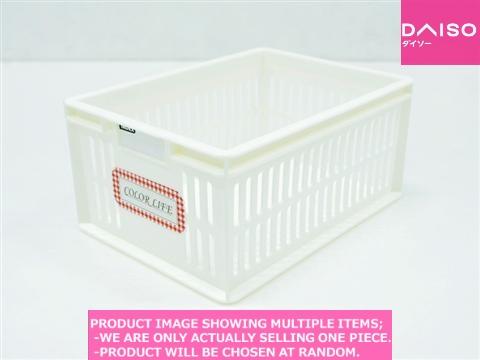Small plastic desk organizers / Stackable Container Large Off  hite【積み重ねコンテナ 大 　オフホ】