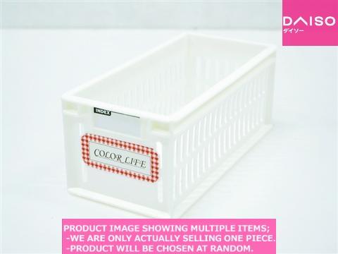 Small plastic desk organizers / Stackable Container Small Off  hite【積み重ねコンテナ 小 　オフホ】