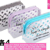 Clear cosmetic pouches / Simple Life Dot  Clear Case