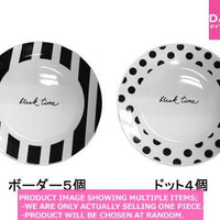Western plates (round) / Round plate  Border&Dot  【丸皿 ボーダー ドット  】