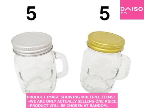 Glass pots with handle / Interior Glass bottle with handle  l【ガラス瓶 取っ手付  】