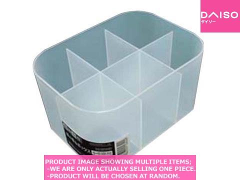 Small plastic desk organizers / Free stacking Box Small with deviders  【自由自在　積み重ねボックス　小】