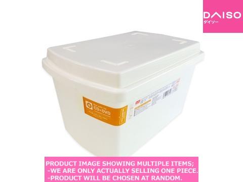 Plastic boxes / Box with lid CD and DVD White 【フタ付き 】| Daiso