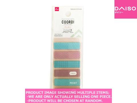 Film post-it notes / Film Sticky note  COORDI  ieces  aste【フィルム付箋  】